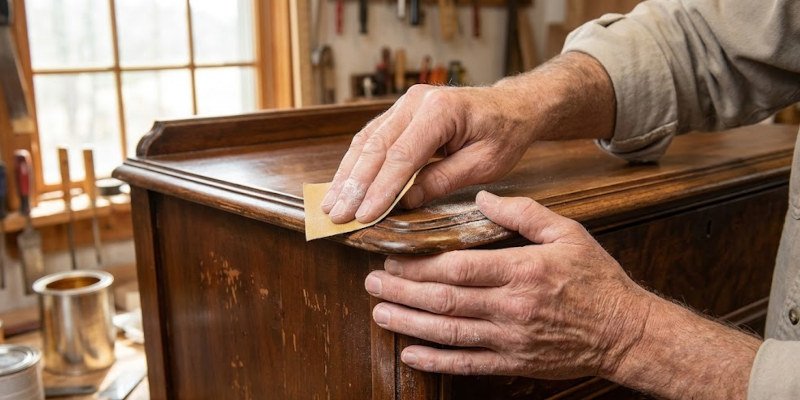 Aplicación barniz al agua en un mueble