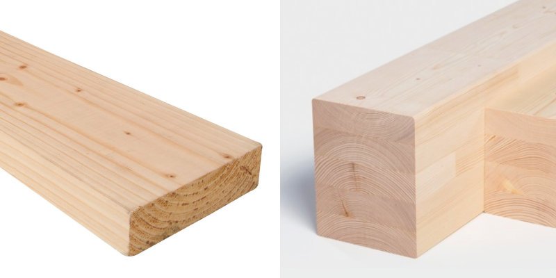 viga aserrada vs viga laminada