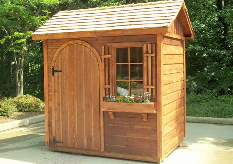 casita madera jardín