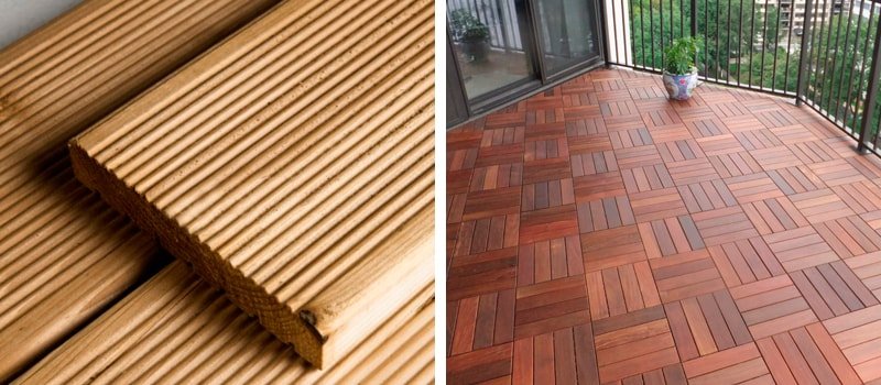 decks estriados y baldosas