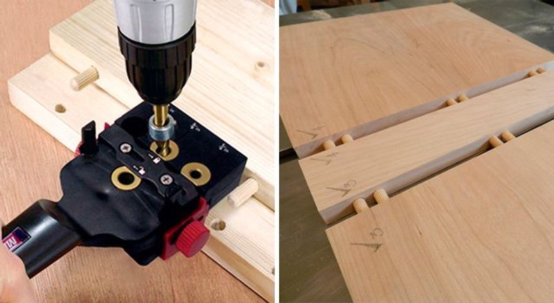 ensamblar tableros con tarugos