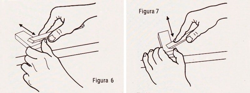 afilado formón y cuchilla