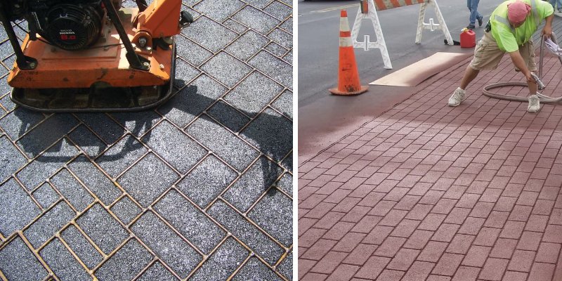 colocación asfalto impreso