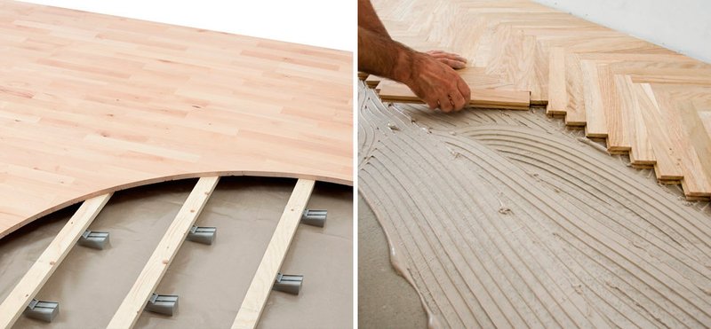 instalación parquet encolado y sobre rastrel