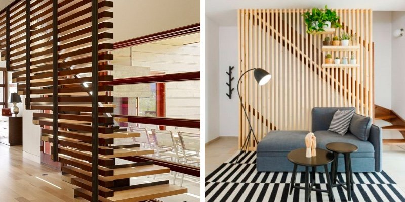 listones de madera escalera