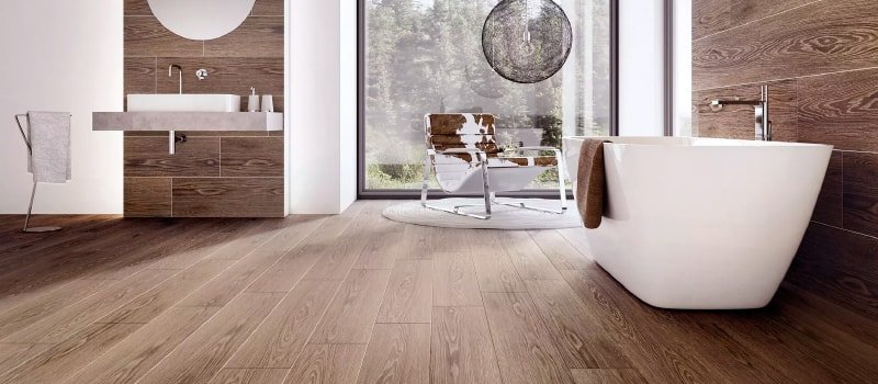 parquet porcelánico baño