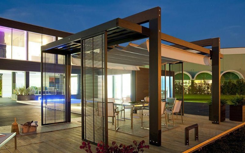 pérgola de aluminio o metal