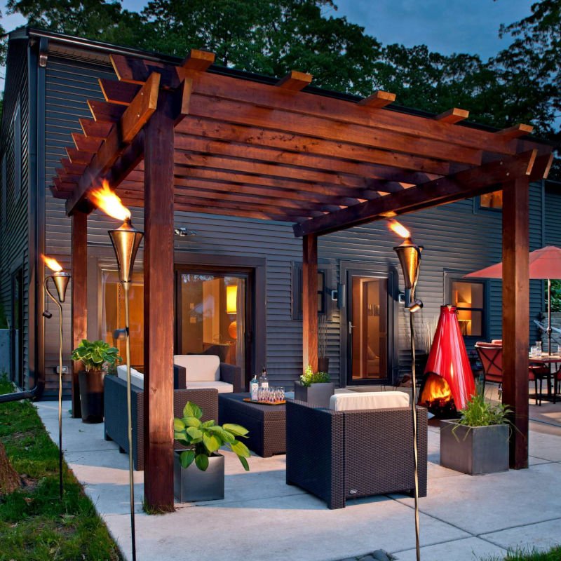 pérgola rústica o tradicional